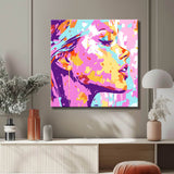 Painting by Numbers Art Lifestyle Woman Profile with Pastel Colored Blobs