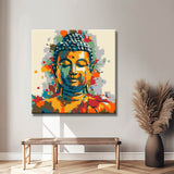 Painting by numbers art golden Buddha with paint splashes
