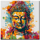 Painting by Numbers Art Golden Buddha with Paint Splashes