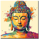Painting by Numbers Art Lifestyle Golden Buddha with Paint Splashes