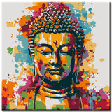 Painting by Numbers Art Golden Buddha with Paint Splashes