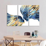 Painting by Numbers Art Lifestyle Two Blue Faces Want To Kiss Each Other Have Yellow Strands As Hair