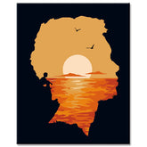 Painting by Numbers Man on the Beach at Sunset Shipping from DE