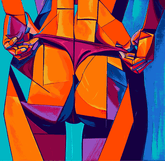 Painting by Numbers Woman Butt Tattoo