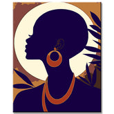 Painting by Numbers African ArtTropical Girl with Earrings