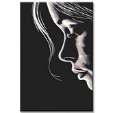 Paint by Numbers Black and White Woman Silhouette Face