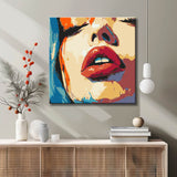 Paint by Numbers closeup of woman with red lips