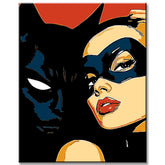 Paint by Numbers Catwoman and Batman Illustration