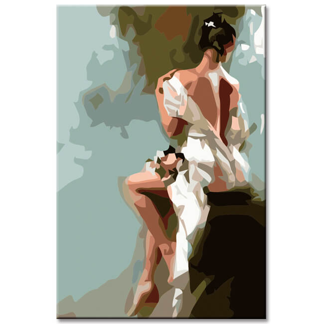 Painting by Numbers Woman Back Abstract Art Shipping from DE