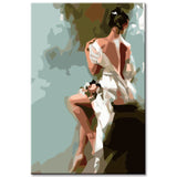 Painting by Numbers Woman Back Abstract Art Shipping from DE