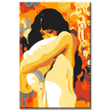 Painting by Numbers Woman Hugging Pillow