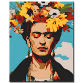Paint by Numbers Frida Kahlo Fashion Flower Portrait