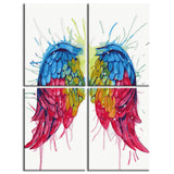 Painting by Numbers Rainbow Angel Wings 4 Panel