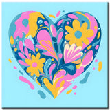 Painting by Numbers Pink Heart Art