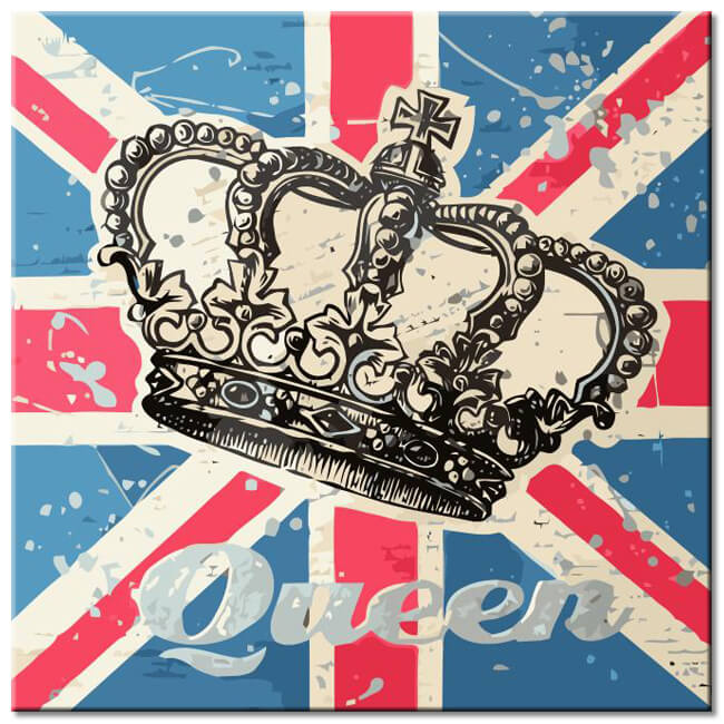 Painting by Numbers King's Crown on British Flag Shipping from DE