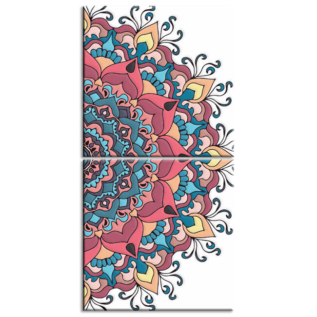 Painting by numbers colorful mandala on white 2-part shipping from DE