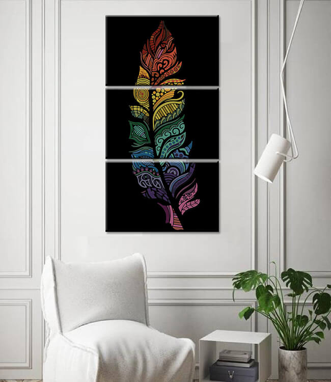 Painting by numbers mandala feather 3-piece shipping from DE