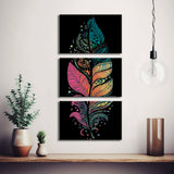 Painting by Numbers Mandala Feather 3-Panel