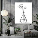 Painting by Numbers Art Minimalism Drawing Flower in Vase