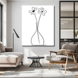 Painting by Numbers Art Minimalism Drawing Flower in Vase
