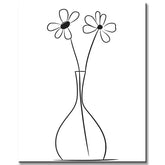 Painting by Numbers Art Minimalism Drawing Flower in Vase