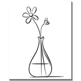 Painting by Numbers Art Minimalism Drawing Flower in Vase