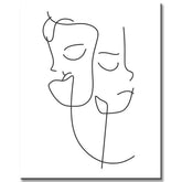 Painting by Numbers Art Minimalism Drawing Two Faces i