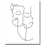Painting by Numbers Art Minimalism Drawing Two Faces i