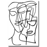 Painting by Numbers Art Minimalism Drawing Three Faces
