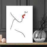 Painting by Numbers Line Drawing Art Silhouette Woman