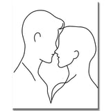Painting by Numbers Line Drawing Art Silhouette Love