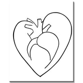 Paint by Numbers Line Drawing Art Silhouette Heart