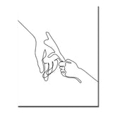 Painting by Numbers Line Drawing Art Silhouette Hands IV