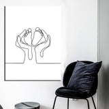 Paint by Numbers Line Drawing Art Silhouette Baby Feet