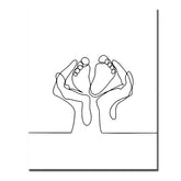 Paint by Numbers Line Drawing Art Silhouette Baby Feet