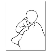 Paint by Numbers Line Drawing Art Silhouette Baby