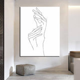 Paint by Numbers Line Drawing Art Silhouette Hands V