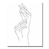 Paint by Numbers Line Drawing Art Silhouette Hands V