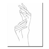 Paint by Numbers Line Drawing Art Silhouette Hands V