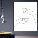 Painting by Numbers Line Drawing Art Silhouette Hands VI