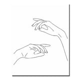 Painting by Numbers Line Drawing Art Silhouette Hands VI