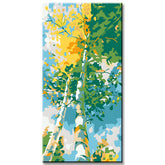 Paint by Numbers Panorama Art Nature Tree with Green Leaves