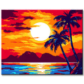 Painting by Numbers Sunset Evening Red