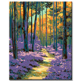 Painting by Numbers Art Nature Tree Alley with Sea of Lavender
