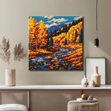 Painting by Numbers Art Nature River Flows Through The Autumn Landscape