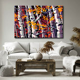 Painting by numbers art nature bare trees with autumn leaves