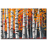 Painting by Numbers Art Nature Bare Trees with Autumn Leaves