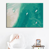 Painting by Numbers Art Nature Boats Are Moored in The Sea and Beach