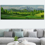 Painting by Numbers Art Nature Green Meadows and Mountains
