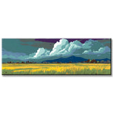 Painting by Numbers Art Nature Green Meadows and Mountains
